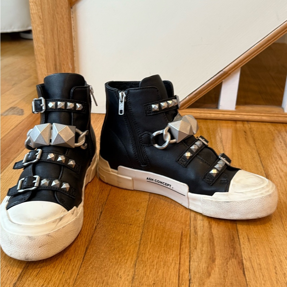 Ash Black and White Studded Sneakers